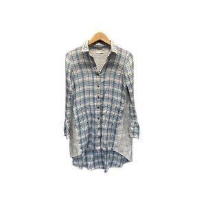 Women's Blue Plaid Tunic Saturday Sunday By Anthropology Size Extra Small